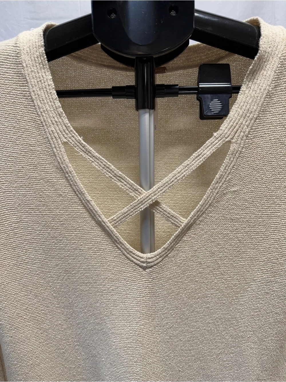 Free People Criss Cross Tunic Sweater Cream Oatmeal Size Small